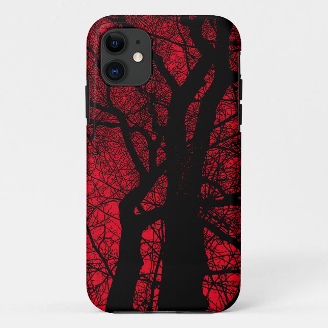 Arbre de contraste élevé - coque iphone rouge (Dos)