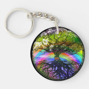 Arbre de la vie avec le coeur d'arc-en-ciel