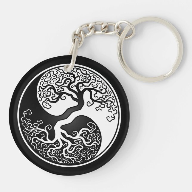 Arbre de la vie blanc et noir Yin Yang (Dos)