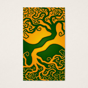 Arbre de la vie vert d'or Yin Yang