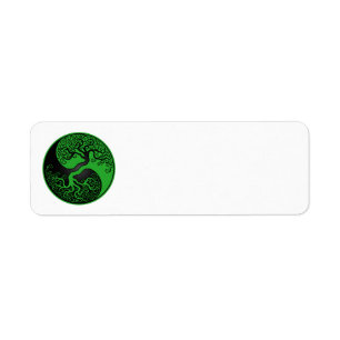 Arbre de la vie vert et noir Yin Yang