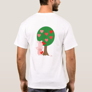 Arbre de l'amour T-shirt simple (design sur le dos