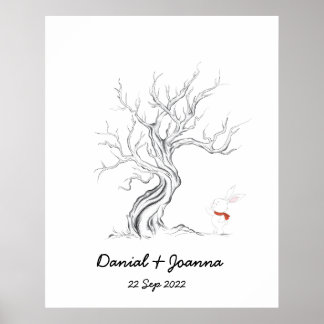 Arbre de livre d'or d'empreintes digitales arbre d