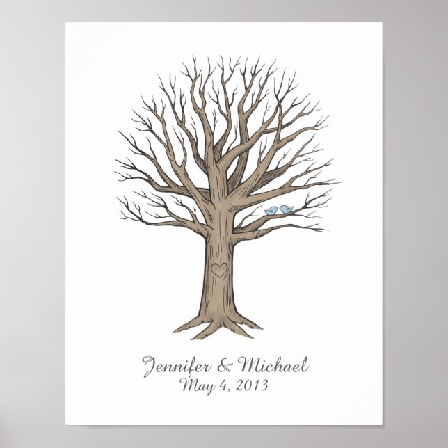 Arbre de mariage empreinte digitale Livre d'or (Devant)