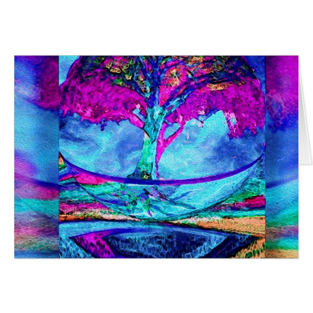 Arbre de méditation de la vie dans le pourpre (Devant Horizontal)
