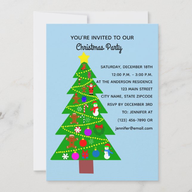 Arbre de Noël #1-2 Carte d'invitation (Devant)