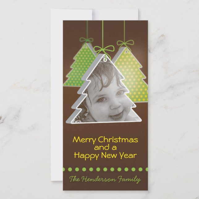 Arbre de Noël 3d moderne - photo carte de noël (Devant)