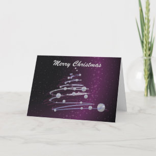 Arbre de Noël Abstrait sur la carte de voeux viole