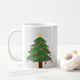 Arbre de Noël aux ampoules rouges Mug blanc classi