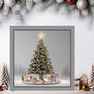 Arbre de Noël Avec Présents Carte Magnétique