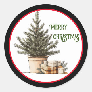 Arbre de Noël avec stickers cadeaux