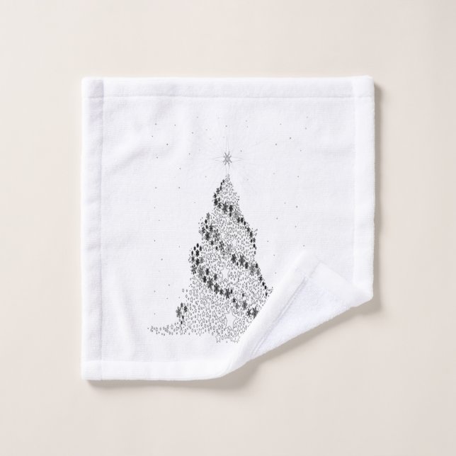 Arbre de Noël blanc (Gant de toilette)