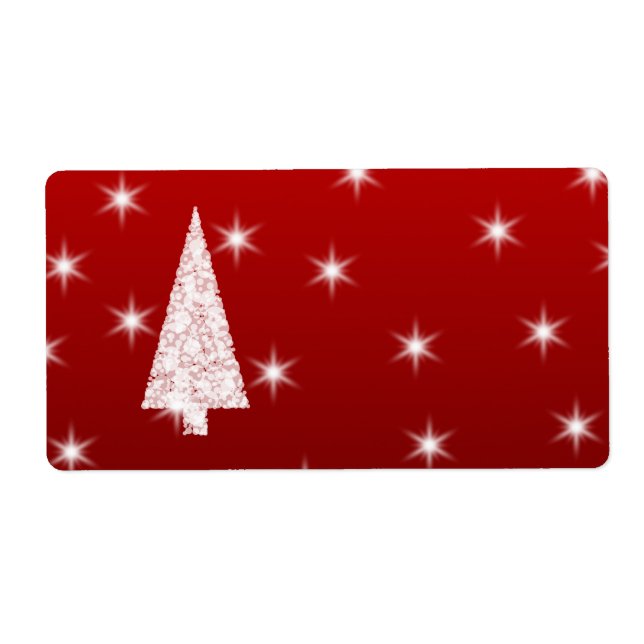 Arbre de Noël blanc avec étoiles en rouge. (Devant)