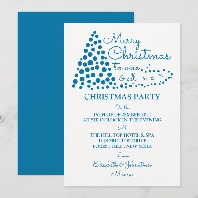 Arbre de Noël Bleu, Invitation à la fête de Noël (Devant / Derrière)