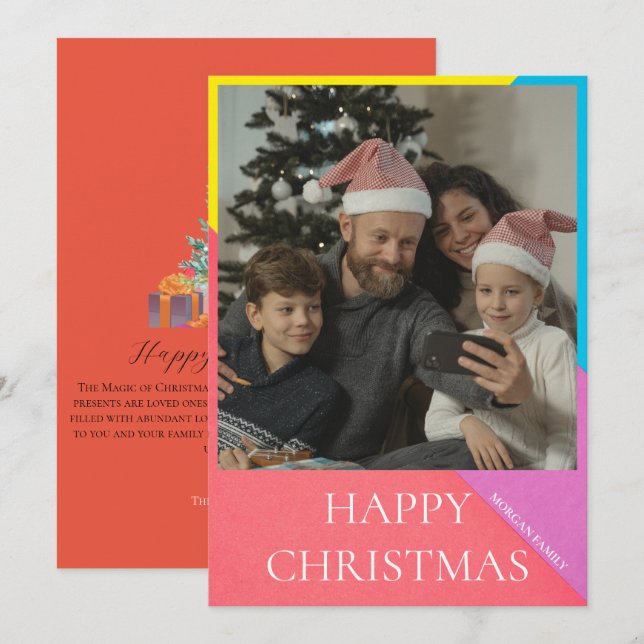 Arbre de Noël | Carte photo de Noël (Devant / Derrière)