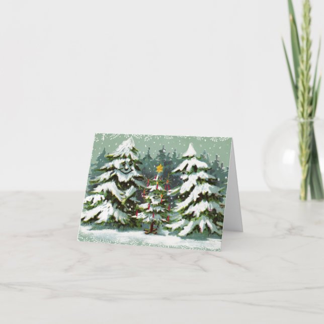 Arbre de Noël Carte pour notes de famille (Devant)