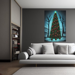 Arbre de Noël dans la forêt noire   AI Art Poster