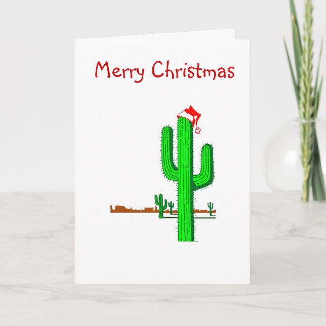 Arbre de Noël de cactus - carte de voeux (Devant)