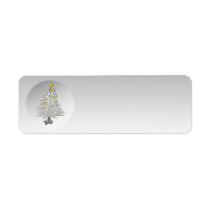 Arbre de Noël de globe d'argent d'étiquette de