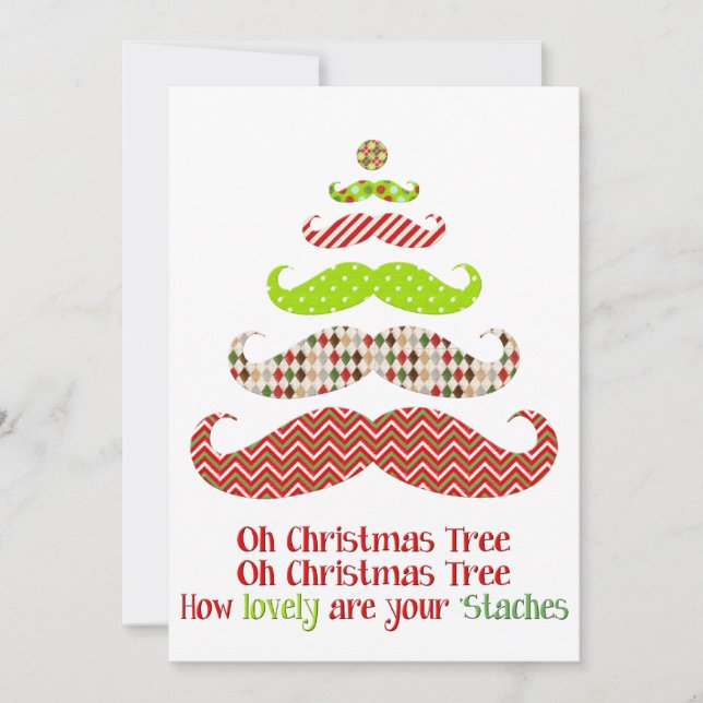 Arbre de Noël de la Moustache - Carte de vacances (Devant)