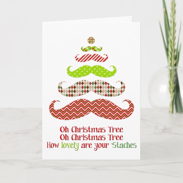 Arbre de Noël de la Moustache - Carte de vacances (Devant)