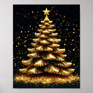 Arbre de Noël doré Élégante décoration murale de f