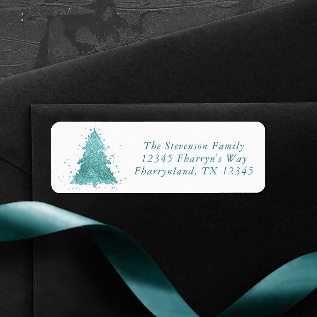 Arbre de Noël élégant | Luxe Aqua Mint Adresse (Créateur téléchargé)