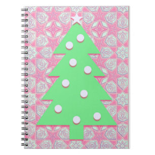Arbre de Noël en Carnet de Journal rose et vert