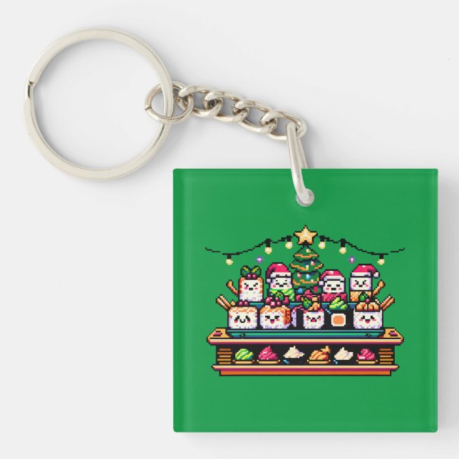 Arbre de Noël en Sushi Festif - Art Pixel mignon (Devant)