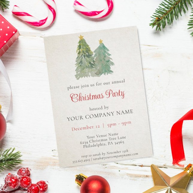 Arbre de Noël Entreprise Fête Invitation (Créateur téléchargé)