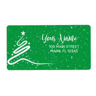 Arbre de Noël et neige Adresse de retour