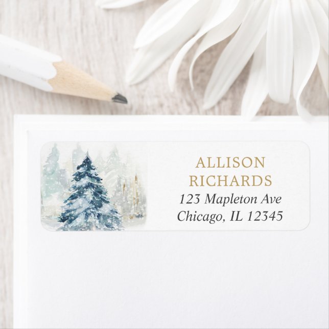 Arbre de Noël et neige hiver (En situation)