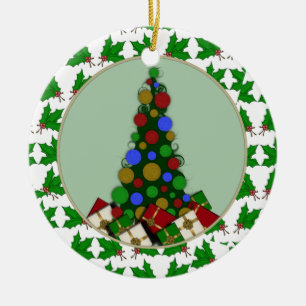 Arbre de Noël et ornement personnalisés de houx