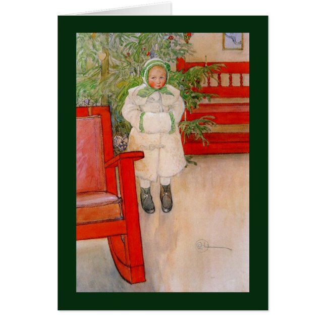 Arbre de Noël et petite fille en costume de neige (Devant)