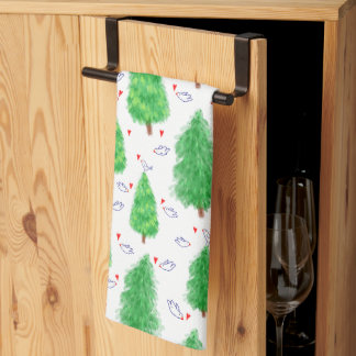 Arbre de Noël et serviette de cuisine pour oiseaux