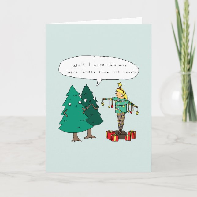 Arbre de Noël humain | Carte de Noël drôle Comic (Devant)