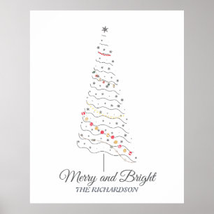 Arbre de Noël joyeux et lumineux   Impression mini
