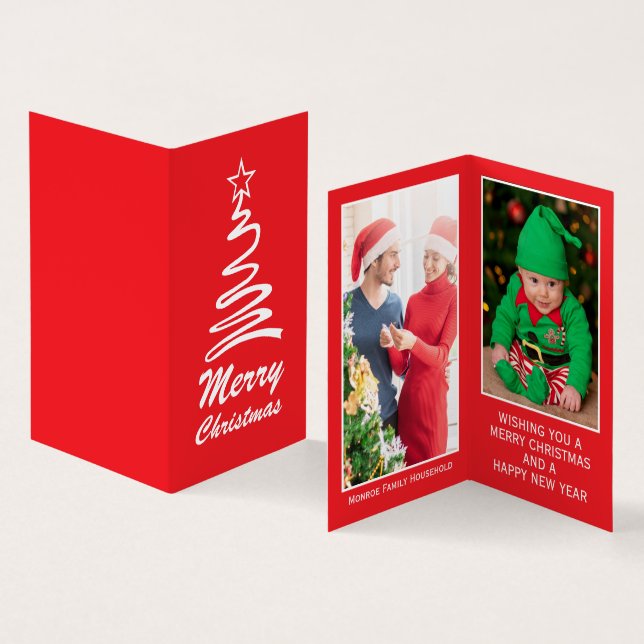 Arbre de Noël magique, Carte de Noël Photo Famille (Intérieur et extérieur)