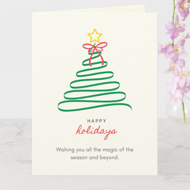 Arbre de Noël Minimaliste Joyeuses Fêtes Carte Pli (Orchidée)