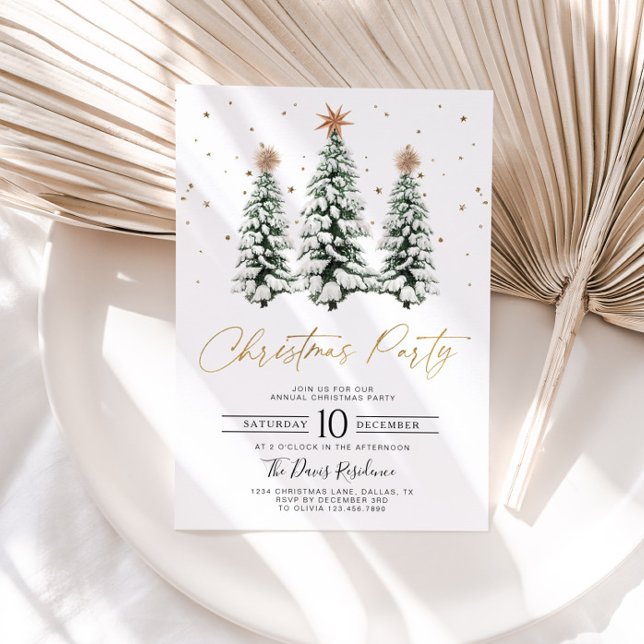 Arbre de Noël moderne Invitation à la fête de Noël (Créateur téléchargé)