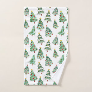 Arbre de Noël motif blanc vert mignon