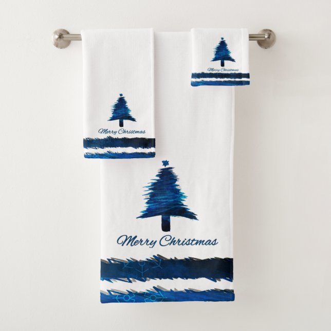Arbre de Noël Motif moderne Bleu (En situation)