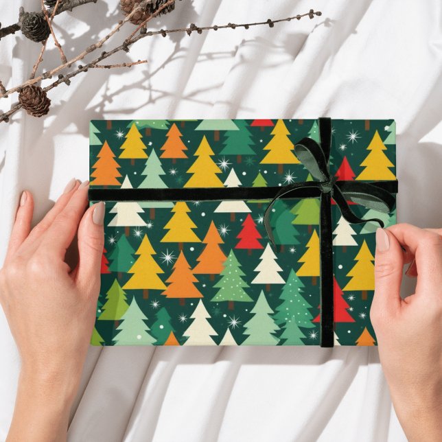 Arbre de Noël Motif papier d'emballage moderne (Créateur téléchargé)