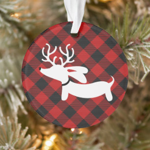 Arbre de Noël Plaid Dachshund