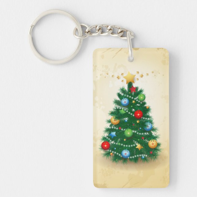 Arbre de Noël, porte - clé (Devant)