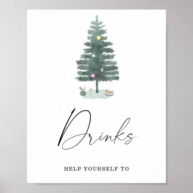Arbre de Noël - Poster des boissons (Devant)
