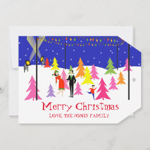 Arbre de Noël rétro Carte photo