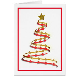 Arbre de Noël Rouge Or Abstrait Personnalisé