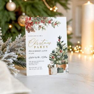 Arbre de Noël Rustique Invitation de Fête de Noël