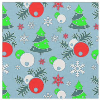 Arbre de Noël Snowflake Bauble sur tissu bleu